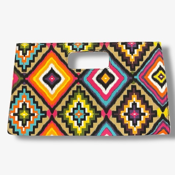 Giannini Handbags - Giannini Multicolor Aztec Design Envelope Clutch Handbag‎ Purse Colorful NWOT